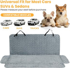 Dog Car Seat Cover for Front or Back Seat, Soft Flannel Pet Car Seat Protector with Waterproof Layer, Non-Slip Washable Dog Car Bed Mat for Travel (Bluegrey Back Seat)