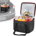 Portable Soft Cooler Bag, Collapsible Insulated Leak-Proof Car Cooler Bag, Insulated Ice Chest with Waterproof Zipper, Leak-Proof Organizer for Cars, Fits Most Vehicles, Red
