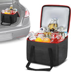 Portable Soft Cooler Bag, Collapsible Insulated Leak-Proof Car Cooler Bag, Insulated Ice Chest with Waterproof Zipper, Leak-Proof Organizer for Cars, Fits Most Vehicles, Red