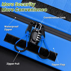 21 Cubic Feet Car Rooftop Cargo Bag Carrier, Soft Roof Top Luggage Bag for All Vechicles with/Without Racks - with Waterproof Zip, Luggage Lock, Anti-Slip Mat, Storage Bag, Door Hooks, Blue