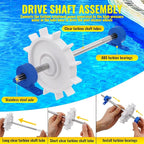 Rebuild Repair Kit Replacement for Polaris Zodiac Automatic Pool Cleaner 280 with Wheel, Tire, Drive Shaft, Turbine Bearing, All Purpoe Bag, Sweep Hose, Wheel Bearing, Tailsweep Pro