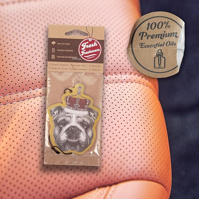 Dog Car Air Freshener 4 Pack English Bulldog Scented With Premium Oils By Fresh Fresheners