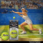 Tennis Car Air Freshener by HookUp - 4 Pack - Black Gold Scent (Extra Strong) | Unique Tennis Gift for Players, Coach, Fans | Hanging Car Accessory with Long Lasting Fresheners Smell