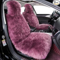 OGLAND 2 Pack Fluffy Sheepskin Car Seat Cover-Fuzzy Fur Auto Cushion for Universal Automotive Protector (Lavender Purple, 2 Pcs Front Seat Cover)