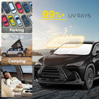 Car Windshield Sun Shade Compatible with 2022 2023 2024 2025 2026 Lexus NX NX250 NX350 NX350h NX450h+ Accessories Foldable Front Window Sunshade Custom for Lexus NX Windshield Sun Visor