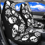Skull Floral Car Seat Covers Set of 2 Breathable Universal Vehicle Front Seats Interior Protector Easy to Install Interior Protection Suitable Fits Most Car Auto SUV Sedan Truck