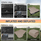 Umbrauto Built-in Pump Air Mattress for 5.5-5.8ft Short Truck Bed, Inflatable Full-Size Pickup Airbed for Ford F150, Chevy Silverado, GMC Sierra, Dodge Ram, Toyota Tundra, Nissan Titan Outdoor Camping