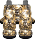 KEIAHUAN Deer Hunting Camouflage Car Seat Covers Front Seat Covers and Split Rear Bench Seat Covers Auto Interior Decorative Accessories Universal Fits Cars, Trucks, SUV, Vans