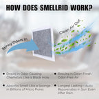 SMELLRID Activated Charcoal Odor Absorbent Pads – 12 Unscented Adhesive (4"x4") Charcoal Pads for Body Odor, Shoes, Underwear & On-the-Go Eliminator