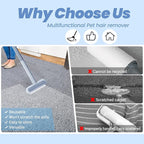 Pet Hair Remover, 4 in 1 Multifunctional Pet Hair Removal Tool for Dog and Cat, Resuable Long Handle Fur Remover with Dual-Sided Cleaning Brush, Washable Fur Brush for Furniture,Couch,Carpet,Clothes