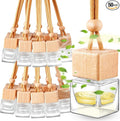 Rtteri 50 Pcs Car Air Fresheners Diffuser for Essential Oil Empty Hanging Bottle Glass Bottles Refillable Perfume Pendant Aromatherapy Fragrance Ornament Decor(Square Style)