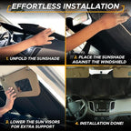 EcoNour Accordion Sun Shade Windshield for Trucks | Automotive Windshield Sun Shade to Keep Your Rig Safe | Fits for Semi Truck Windshields, Commercial & Big Rig Truck | XXL (80 x 30 inches)