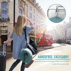Travel Pillow Memory Foam for Airplanes - Neck Pillow for Traveling, Car, Home, Flight Pillow for Sleeping with Attachable Snap Strap Soft Washable Cover, Provide Head Neck Support Rest, Gray Blue