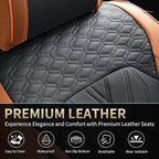 FLORICH Front Seat Covers Leather Seat Covers for Cars Automotive Seat Cover Breathable Waterproof Full Wrapping Edge Car Seat Protector Cover Universal Fit for Most Car Truck SUV, Brown&Black