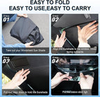 SINGARO Universal 300T Car Windshield Sun Shade, Foldable Reflective for Windshield & Window Shades with Overlapping Design, Car Interior Accessories (64.5" L x 33" W)