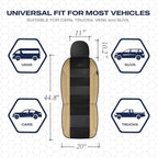 Skechers Men’s Seat Covers, Air-Cooled Memory Foam Car Seat Covers Front Seats, Airbag Compatible,Universal Fit for Most Cars, SUVs, Vans and Trucks,Beige