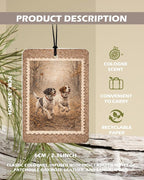 Vintage Rustic Wildlife Citrus Car Air Freshener 4 Pcs, Deer Duck Hunting Dogs Hanging Air Freshener for Cars Cabin Bathroom Books Decor, Lake House Accessories Gifts for Women Men