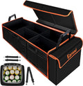 Large Trunk Organizer with Cooler, 3 Compartments SUV Cargo Organizer, Portable Trunk Organizer for suv,car,truck,rv,jeep(black)