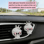 Gothic Skull Car Air Freshener Vent Clips with 2 Pads, Halloween Scented Car Accessories for Men Women, Automotive Interior Decor and Cool Car Fresheners for Men， Spooky Gift Idea-A9
