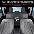 Coverado Wrangler JK Seat Covers 4 Door Fullset for Jeep, Waterproof Leather Car Seat Covers for Truck Automotive Seat Covers Custom Fit for 2008-2012 Jeep Wrangler Seat Covers Full Coverage(Gray)