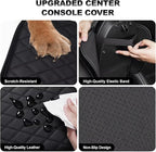 Upgraded Car Center Console Cover Fit for 4Runner Faux Leather Car Armrest Cover Cushion with 2 Storage Bags,Car Armrest Storage Box Interior Accessories(Black)