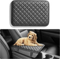 Car Armrest Covers, Vehicle Center Console Cover, Middle Storage Organizer Pads, Dog & Cat Paws Protetor, Nappa Leather, Waterproof, Anti-Slip, Auto Interior Accessories, Black, Size M