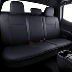Fit Tacoma Car Seat Covers for Toyota Tacoma 2016-2023 - Upgraded Premium Waterproof & Breathable Leather, Airbag Compatible, All-Weather Seat Cushion Protector (Full Set, Black)