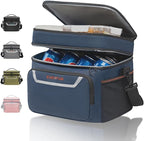EVERFUN Small Cooler Bag 24/48 Can Insulated Lunch Box Double Deck Soft Leak-Proof Waterproof Collapsible Ice Chest for Men Women Work Travel Car Trip Picnic Beach