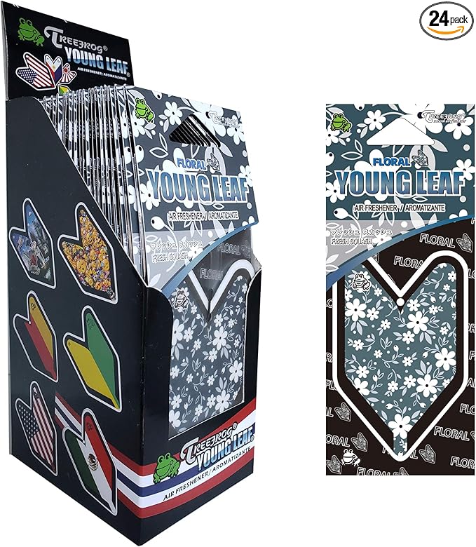 YLFS60 JDM Treefrog Fresh Squash Scents Air Freshener, Floral Black, 1 Box, 24 Piece