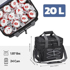 Maelstrom Portable Collapsible Soft Cooler Bag – 24/30/60 Cans Double-Deck Leakproof Ice Chest for Beach, Camping & Grocery