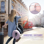 Travel Pillow Memory Foam for Airplanes - Neck Pillow for Traveling, Car, Home, Flight Pillow for Sleeping with Attachable Snap Strap Soft Washable Cover, Provide Head Neck Support Rest, Gray Purple