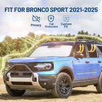 Car Window Shades for Ford Bronco Sport 2021-2025 Accessories - Full Set 8PCS Side Window Sunshades with Memory Frame & Blackout Fabric, Privacy UV Shield for Camping/Travel