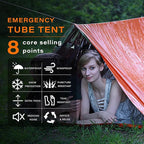 Emergency Survival Tent Shelter, 1 or 2 Person Emergency Tent with Emergency Whistle Emergency Shelter,Life Tube Tent for Camping,Hiking, Backpacking