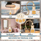 Hanging Car Air Freshener (Pack of 3) : Luxury Car Perfume for Women Men | Cute & Reusable Bottle with 45+ Days Long-Lasting Fragrance Oil Diffuser, Pistachio Salty Caramel