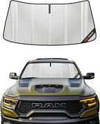 Windshield Sun Shade for Ram 1500 2009-2018, Ram 1500 Classic 2019-2024. Full Coverage Rearview Mirror Shade for Ultimate Protection