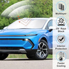 Windshield Sun Shade Custom Fit for 2024 2025 2026 Chevrolet Chevy Equinox EV Accessories Foldable Sunshade Sun Blocker Protect Car from Sun Rays & Heat Damage Keep Car Cooler