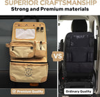 Living in a Bubble Seat back Organizer – Magnetic Toiletry and Cooler Pouch, Cordura Car Backseat Storage with Device Holder & Hooks, Multi-Compartment Utility Bag for Campervans & Family Travel