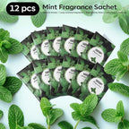 MYARO 12 Pack Peppermint Scented Sachets for Drawer, Closet Odor Eliminator Air Freshener Bags, Cool Mint Fragrance for Car & Home Aroma