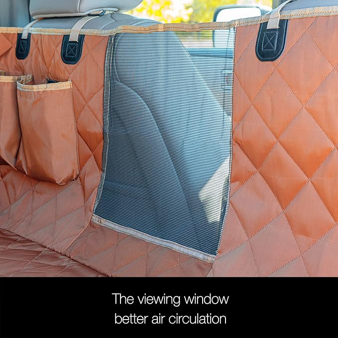 iBuddy Dog Seat Cover for SUV and Small Truck, Waterproof Car Hammock Heavy Duty Back Seat Cover for Dog with Mesh Window Durable Scratchproof Pet Car Seat Protector for Rav4 CR-V Jeeps