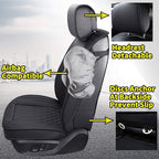 Aierxuan Front Car Seat Covers Universal Fit for Honda Civic Accord CRV, Toyota Camry Prius Rav4 Corolla, Kia, Lexus, Nissan, Mazda, Jeep Cherokee and Most Cars, with Waterproof Leather (Black)