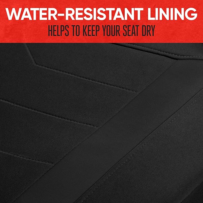 Motor Trend SpillGuard 2 Black Seat Covers for Cars & Seat Covers for Trucks - Neoprene Lining Waterproof Car Seat Covers Front Seats Only - SUV Seat Covers Protector - Forros para Asientos de Carro