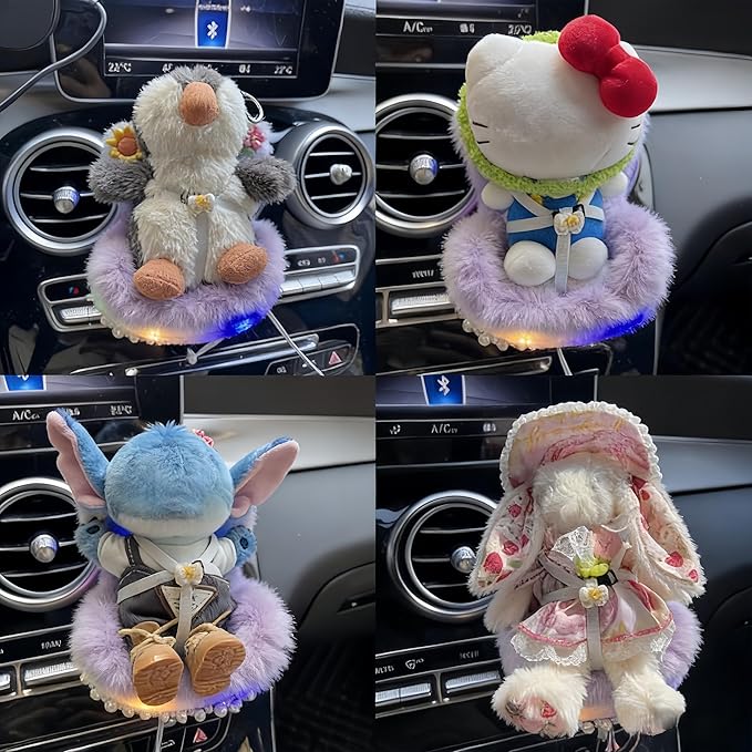 Car Air Freshener Vent Clip with Light Used for Jelly Cat Car Seat,Have A Seat Compatible with Fuggler Accessories (USB Type-Purple)