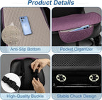 2 Pack Linen Front Car Seat Covers Universal Car Seat Pad Protectors Vehicle Cover Automotive Seat Protectors for Cars Trucks SUV (2Pack Purple)