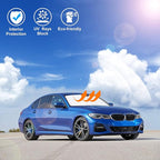 Windshield Sun Shade Custom Fit for 2019-2024 2025 2026 BMW 3 Series Accessories Foldable Sunshade Sun Blocker Protect Car from Sun Rays & Heat Damage Keep Car Cooler