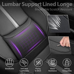 CAR PASS Nappa Leather Seat Covers Front, 3D Foam Support Water Resistant Faux PU Gray Leather Car Seat Covers 2 Pcs, Comfort & Universal Fit for Cars SUV Truck Most Vehicles (Black and Gray)