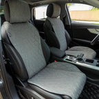 2pcs Sideless Car Seat Covers for All Seasons - Breathable Front Seats Cushions Non-Slip Bottom with Headrest Protectors - Universal Carseat Cover Fits for Most Vehicles Cars Van SUV Truck Grey