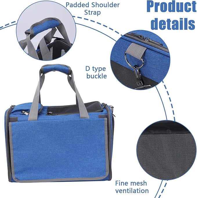 Soft Cat Carrier,Small Dog Crate,Pet Travel Bag Dogs Cats Car Carriers Puppy Backpack Portable Kennel Purse Crates for Kitten Tote Cage Carry Sling Pets Box Foldable Kennels Collapsible Bags