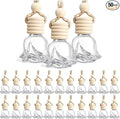 BBTO 50 Pcs Hanging Car Air Freshener Car Diffuser Bottles Empty Glass Perfume Bottle Freshener Diffuser Bottle Pendant for Essential Oil Fragrance Aromatherapy Ornament(Rose)