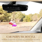 BBTO 50 Pcs Hanging Car Air Freshener Diffuser Bottles Empty Glass Perfume Bottle Pendant for Essential Oil (Colorful, Rose)
