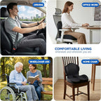 Office Chair Cushion for Tailbone & Back Pain Relief, Strong Lumbar Support Ergonomic Cushions, Comfortable Memory Foam Cushion for Pain Relief, Suitable for Office Chairs, Home Chairs, Car